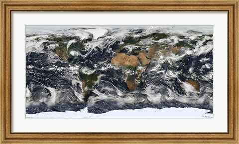 Framed Detailed Satellite view of Earth Print