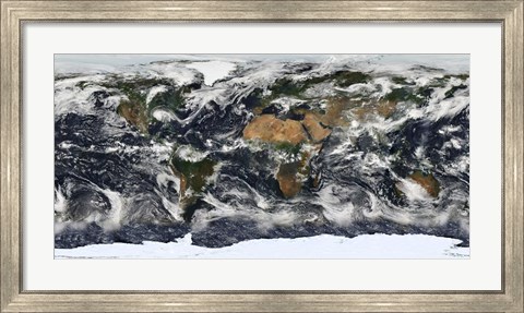 Framed Detailed Satellite view of Earth Print