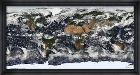 Framed Detailed Satellite view of Earth Print