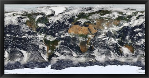 Framed Detailed Satellite view of Earth Print