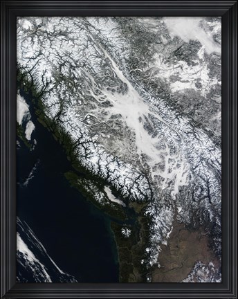 Framed Fog and Snow in British Columbia Print