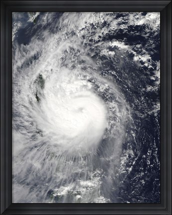 Framed Typhoon Mirinae Heading West toward the Philippines Print