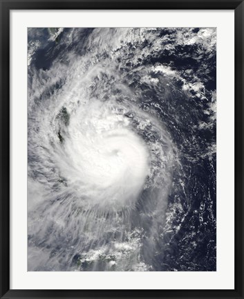 Framed Typhoon Mirinae Heading West toward the Philippines Print