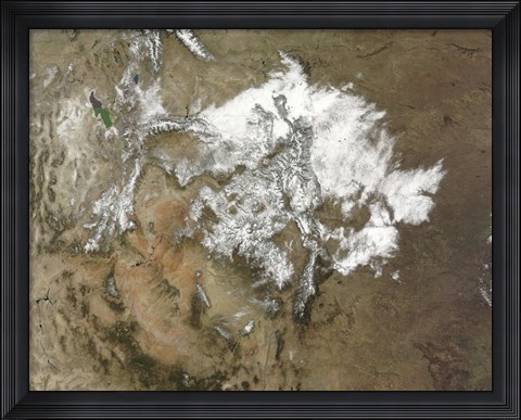 Framed Snow Covers the Rocky Mountains in the Western United States Print