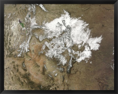 Framed Snow Covers the Rocky Mountains in the Western United States Print