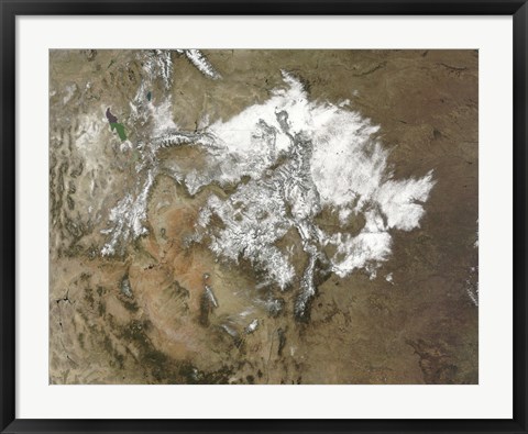 Framed Snow Covers the Rocky Mountains in the Western United States Print