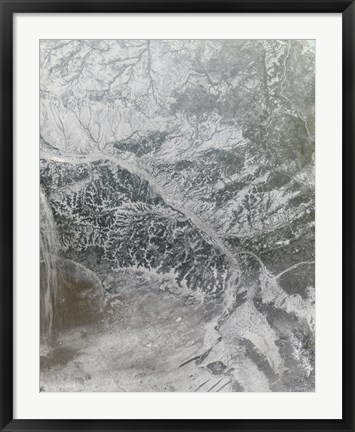 Framed Snowy and Hazy Central Russia showing the Ob River Print