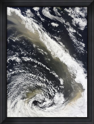 Framed Dust Storm Blowing over the Tasman Sea Towards New Zealand Print
