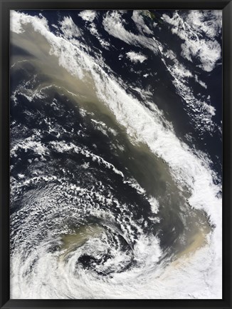 Framed Dust Storm Blowing over the Tasman Sea Towards New Zealand Print