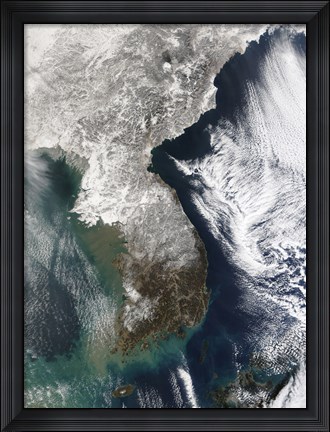 Framed Snow in Korea Print