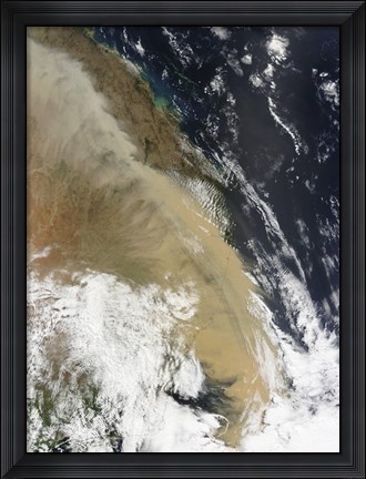 Framed Wall of Dust Stretched from Northern Queensland to the Southern tip of Eastern Australia Print