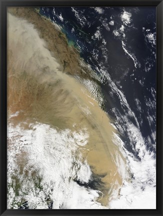 Framed Wall of Dust Stretched from Northern Queensland to the Southern tip of Eastern Australia Print