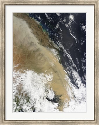 Framed Wall of Dust Stretched from Northern Queensland to the Southern tip of Eastern Australia Print