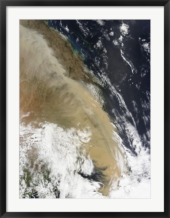 Framed Wall of Dust Stretched from Northern Queensland to the Southern tip of Eastern Australia Print