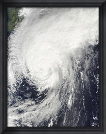Framed Typhoon Melor approaching Japan Print