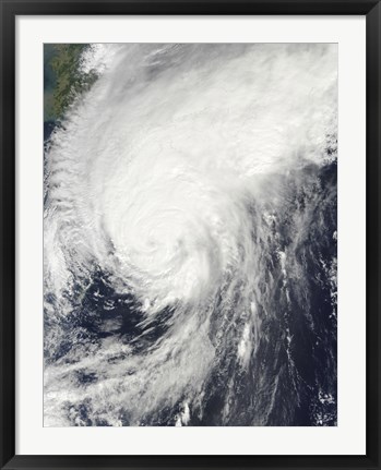 Framed Typhoon Melor approaching Japan Print