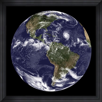 Framed Full Earth Showing North America and South America Print