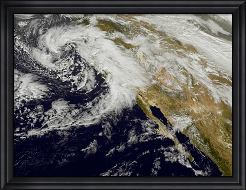 Framed Series of Strong Storms with Fierce Winds and Heavy Rains Hit California Print