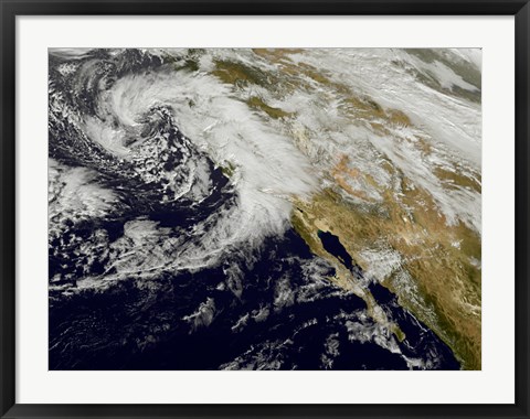 Framed Series of Strong Storms with Fierce Winds and Heavy Rains Hit California Print