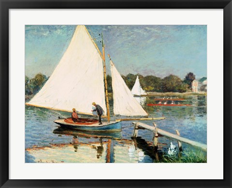 Framed Sailing at Argenteuil, c.1874 Print