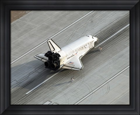 Framed Space Shuttle Discovery on the Runway at Edwards Air Force Base Print