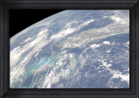 Framed High Oblique Earth view of the Florida Peninsula and its Neighboring Geographic Features Print