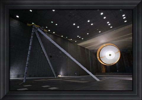 Framed Parachute Undergoes Flight-Qualification Testing inside a Wind Tunnel Print