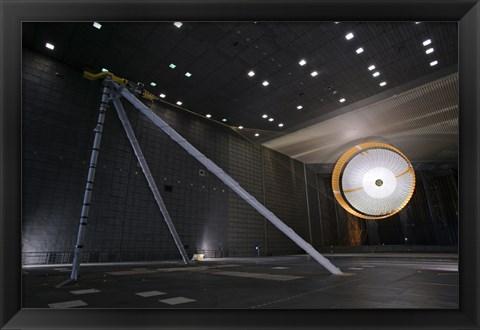 Framed Parachute Undergoes Flight-Qualification Testing inside a Wind Tunnel Print