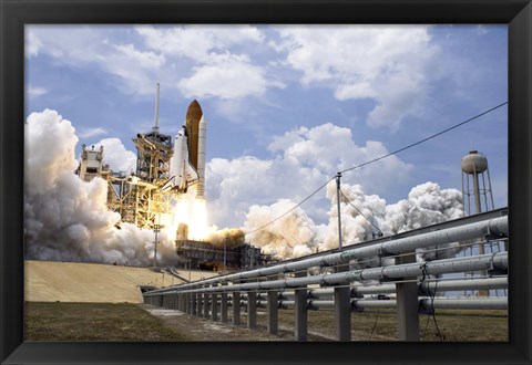 Framed Space Shuttle Atlantis Lifts off from its Launch Pad Print