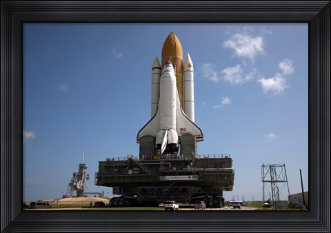 Framed Space Shuttle Discovery makes its way to the launch pad at Kennedy Space Center Print