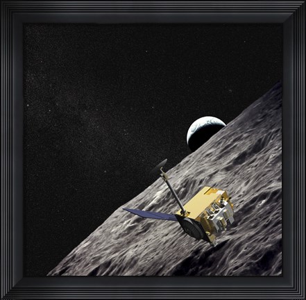 Framed Artist Concept of the Lunar Reconnaissance Orbiter Print