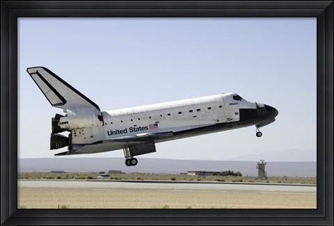 Framed Space Shuttle Atlantis prepares for Landing Print