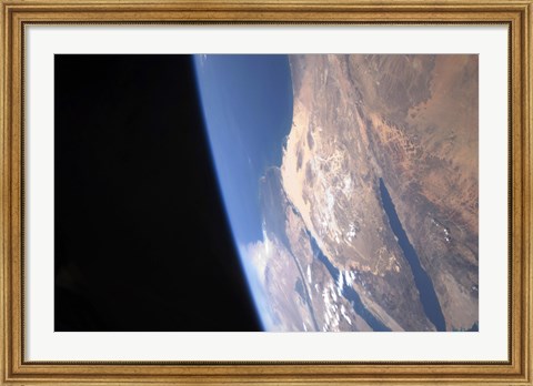 Framed High Oblique Scene looking toward the Sinai Peninsula and the Mediterranean Sea Print