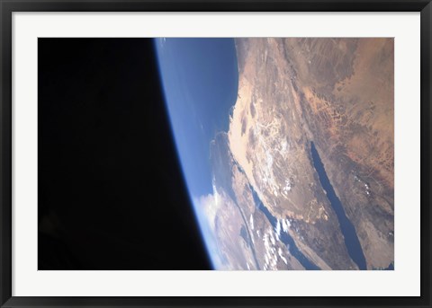 Framed High Oblique Scene looking toward the Sinai Peninsula and the Mediterranean Sea Print