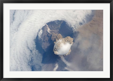 Framed Eruption of Sarychev Volcano Print