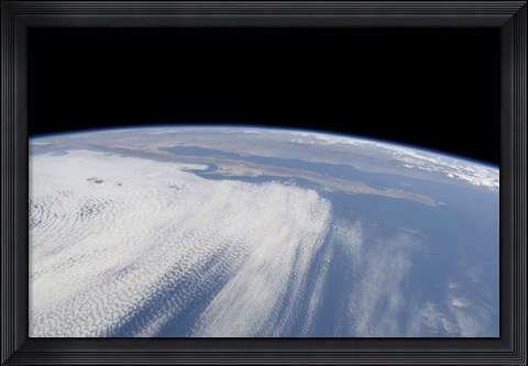 Framed Heavy Cloud Cover over the Pacific Ocean Print