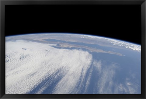 Framed Heavy Cloud Cover over the Pacific Ocean Print