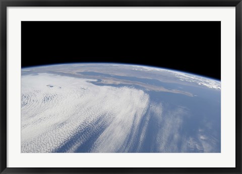 Framed Heavy Cloud Cover over the Pacific Ocean Print