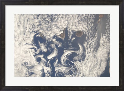 Framed Cloud Vortices in the area of the Canary Islands in the North Atlantic Ocean Print