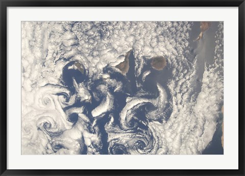 Framed Cloud Vortices in the area of the Canary Islands in the North Atlantic Ocean Print