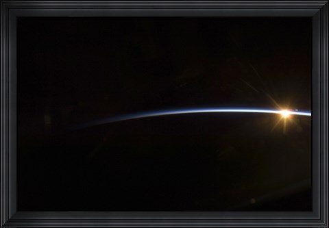 Framed Sunrise as viewed in Space Print