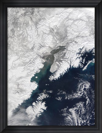 Framed Ash Plume from Mount Redoubt, Alaska Print