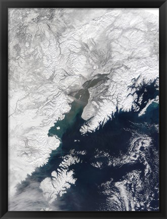 Framed Ash Plume from Mount Redoubt, Alaska Print