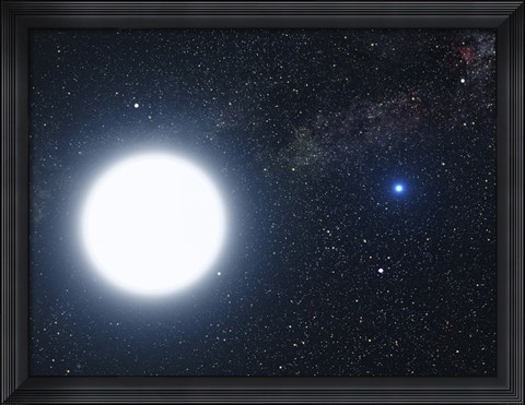 Framed Artist&#39;s Concept Showing the Binary star System of Sirius A and Sirius B Print