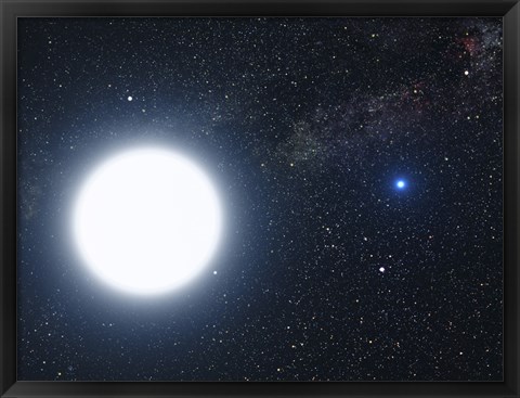 Framed Artist&#39;s Concept Showing the Binary star System of Sirius A and Sirius B Print