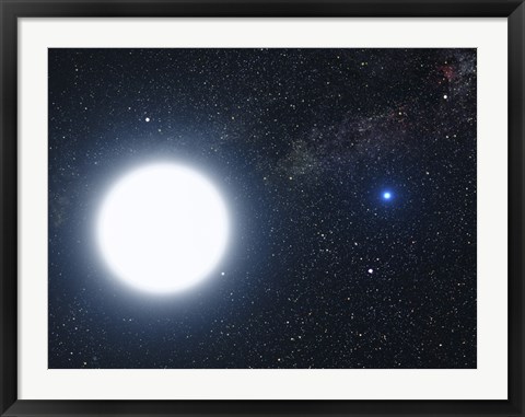 Framed Artist&#39;s Concept Showing the Binary star System of Sirius A and Sirius B Print