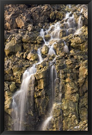 Framed Brine Falls from Volcanic Rock Drop off to a Runoff Stream Print