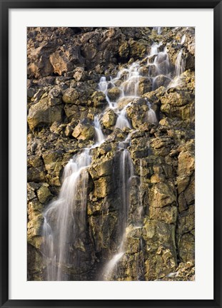 Framed Brine Falls from Volcanic Rock Drop off to a Runoff Stream Print