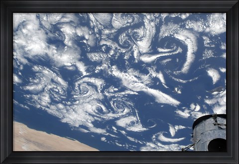 Framed Cloud Vortex Streets off the Coast of Northwestern Africa Print
