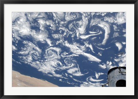 Framed Cloud Vortex Streets off the Coast of Northwestern Africa Print
